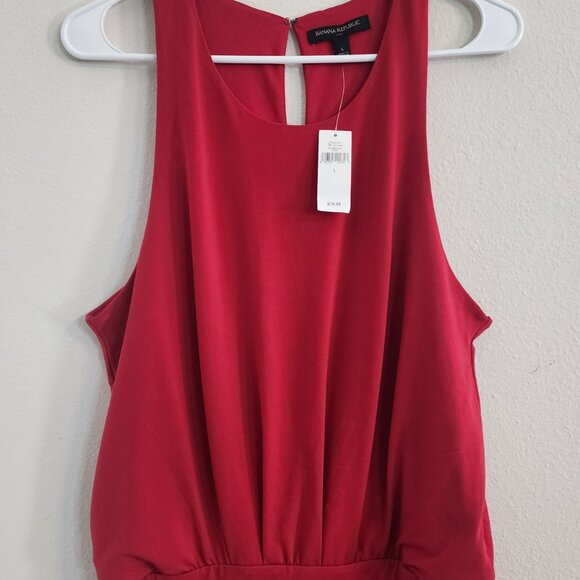 Banana Republic Sleeveless Red Dress with drop waist - size Large - Picture 3 of 5